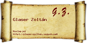 Glaser Zoltán névjegykártya